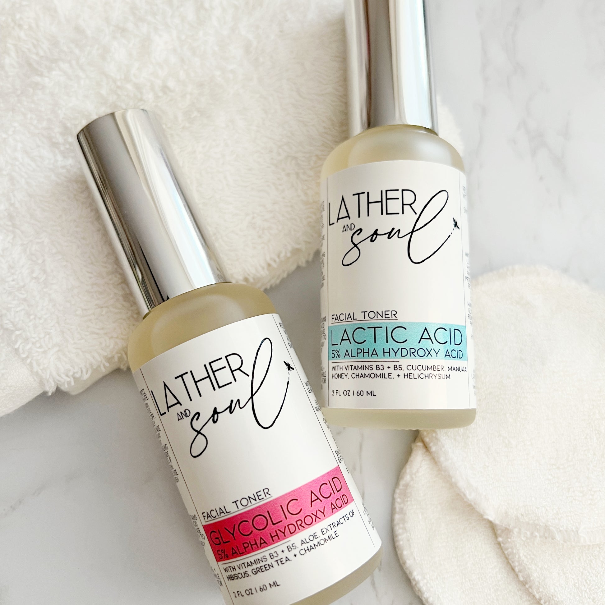 Alpha hydroxy acid facial toners from Lather and Soul