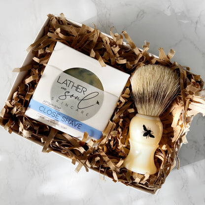 Luxurious shave soap and shave brush, for the smoothest, softest shaving experience