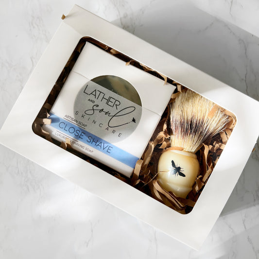 Father's Day shaving gift set from Lather + Soul