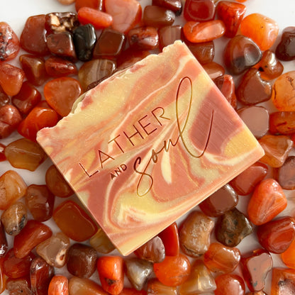 NAMASTE FEARLESS Crystal Soap | Genuine Carnelian